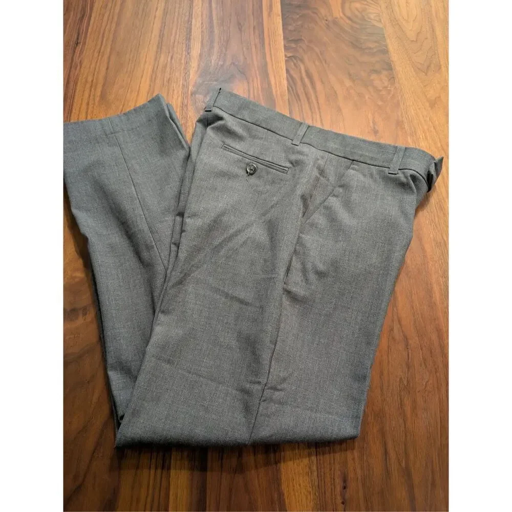 Calvin Klein Boys Gray Flat Front Bi-Stretch Straight Leg Dress Pants Size 18